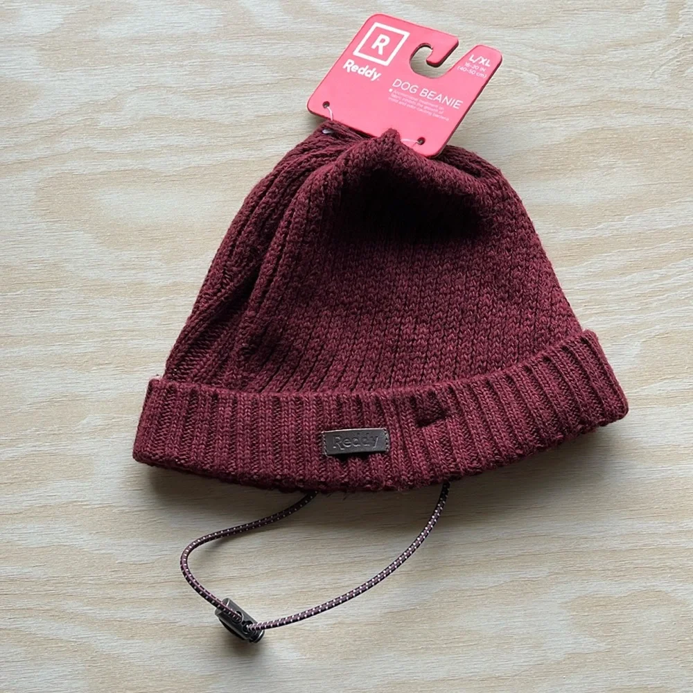 New Reddy Dog Hat Beanie size L / XL Burgundy